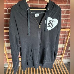 PINK zip front hooded jacket